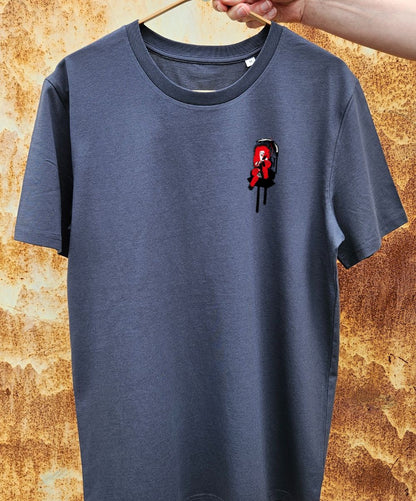 Pánské bílé tričko s jedinečným uměleckým potiskem s názvem Curly.